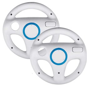 2 Pcs Accélération Volant Jeu Costume Pour Mario Kart Wii Mario Kart Racing Wheel Ajustement Pour Nintendo Wii Blanche