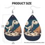 Boucles d'oreilles pendantes drôles astronaute dinosaure roche pour femme - Bijoux en forme de larme, accessoire de déclaration 