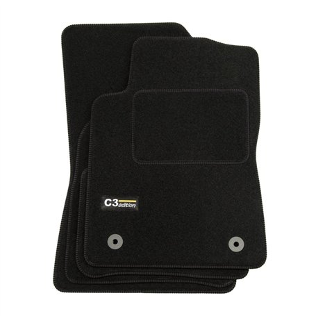 J&J AUTOMOTIVE | Logo Tapis De Sol Noir Velours sur Mesure pour C3 3 Depuis 2016