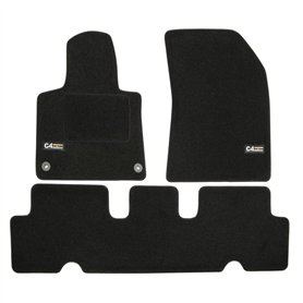 J&J AUTOMOTIVE | Logo Tapis De Sol Noir Velours sur Mesure pour C4 Picasso 2 Depuis 2014