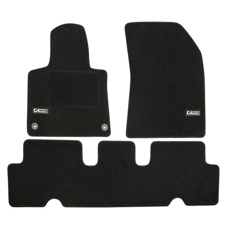 J&J AUTOMOTIVE | Logo Tapis De Sol Noir Velours sur Mesure pour C4 Picasso 2 Depuis 2014