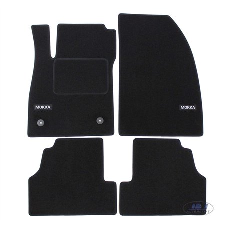 J&J AUTOMOTIVE | Logo Tapis De Sol Noir Velours sur Mesure pour Mokka