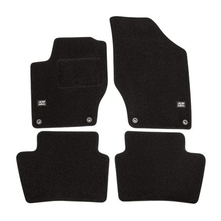 J&J AUTOMOTIVE | Logo Tapis De Sol Noir Velours sur Mesure pour 308 2007-2012