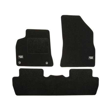 J&J AUTOMOTIVE | Logo Tapis De Sol Noir Velours sur Mesure pour 5008 2009-2016 3 pcs