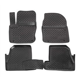 J&J AUTOMOTIVE | Tapis De Sol en Caoutchouc TPE Toutes Saisones pour Focus 3 2010-2018 Système de Fixation Bord Haut Noir Antidé