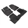 J&J AUTOMOTIVE | Tapis De Sol en Caoutchouc TPE Toutes Saisones pour Focus 3 2010-2018 Système de Fixation Bord Haut Noir Antidé