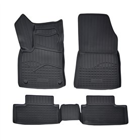 J&J AUTOMOTIVE | Tapis De Sol en Caoutchouc TPE Toutes Saisones pour Clio 5 Depuis 2019 Système de Fixation Bord Haut Noir Antid