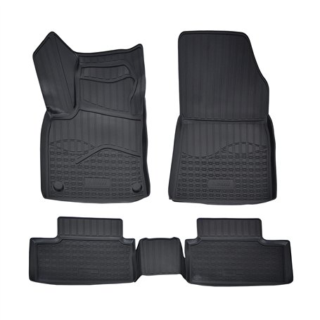 J&J AUTOMOTIVE | Tapis De Sol en Caoutchouc TPE Toutes Saisones pour Clio 5 Depuis 2019 Système de Fixation Bord Haut Noir Antid