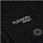 J&J AUTOMOTIVE | Logo Tapis De Sol Noir Velours sur Mesure pour Tucson Depuis 2021 4 pcs, Base Antidérapante, Tapis conducteur r