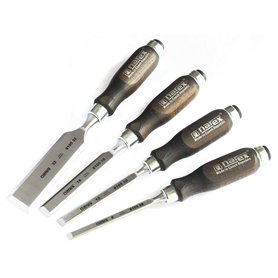 Narex Lot de 4 ciseaux à bois (8/10/16/32) avec manche foncé