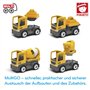 MultiGO Build Jeu de bac à sable 2 + 1 pour enfants à partir de 3 ans – Travailleurs du bâtiment, voiture, mélangeur, plaque – J