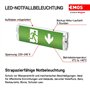 EMOS Éclairage de Secours à LED - Sortie d'Urgence Jusqu'à 3h, Lumière Avec Bouton de Test Manuel, Piles Incluses, Montage Mural