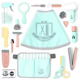 UMU® Kit de Jeu de Coiffeur en Bois pour Enfants avec Sac pour Outils de Coiffure INCL. Cape de Coiffeur
