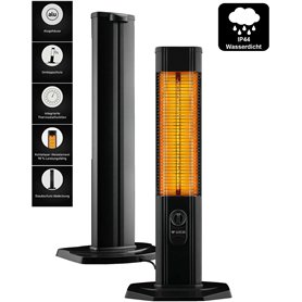 LXV2000 Chauffage infrarouge en carbone Chauffage de terrasse | IP44 | Pour intérieur et extérieur | Thermostat | Couvercle | Bo