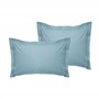 Lot de 2 taies d'oreiller Oxford de qualité supérieure - Bleu pétrole - 80 x 80 + 5 cm - 100% Coton Ranforce
