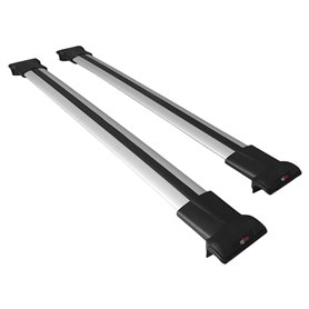 RE&AR Tuning Compatible avec Fiat Doblo 2 2010-2022 FLY Model Barres de Toit Railing Porte-Bagages de Voiture Gris Aluminium 2 B
