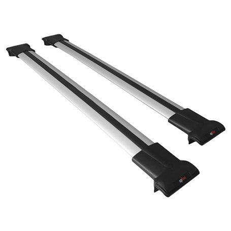 RE&AR Tuning Compatible avec Fiat Doblo 2 2010-2022 FLY Model Barres de Toit Railing Porte-Bagages de Voiture Gris Aluminium 2 B