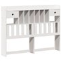 WKIEQACO Lits et accessoires, lits et cadres de lit, bibliothèque sans matelas, blanc, 150 x 200 cm, en pin massif King Size