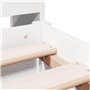 WKIEQACO Lits et accessoires, lits et cadres de lit, bibliothèque sans matelas, blanc, 150 x 200 cm, en pin massif King Size