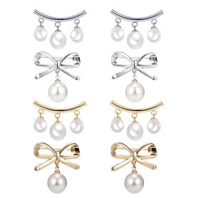Youery 8 Pièces Mode Broche de Perle Simulée Épingle ，Femmes Arcs Décoratifs Clips De ，pour la Fixation de Pull
