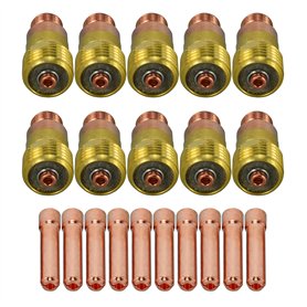 RIVERWELD Corps de Collet pour Diffuseur de Gaz Compact TIG 17GL332 10N24S 2.4mm Kit d'assortiment pour QQ300 PTA DB SR WP 17 18