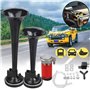 WholeFire 12V 178db Air Horn,Klaxon universel pour voiture, camion, train, moto, bateau