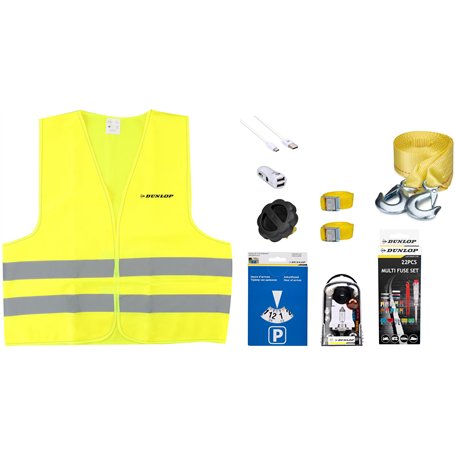 Dunlop Ensemble pour Voiture - Incl. Gilet de Sécurité