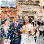 2.5cm Confetti de Tissu Rond Multicolore pour la Décoration De Fête d'anniversaire et Mariage