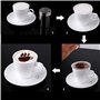 4 Pièces Pochoir à Gâteau + 16 Pièces Pochoirs à Café Cappuccino, Cookie Modèles, Pochoirs de Cuisson de Gâteaux Ensemble Bricol
