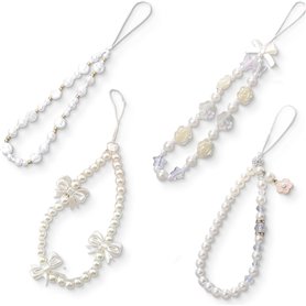 Lot de 4 Dragonne de Téléphone en Perles