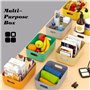 OWill Lot de 7 paniers de rangement en plastique - Plusieurs couleurs pour cuisine, placard, bureau, école et maison