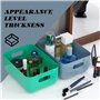 OWill Lot de 7 paniers de rangement en plastique - Plusieurs couleurs pour cuisine, placard, bureau, école et maison