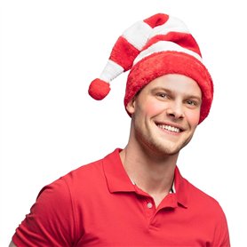 Boland 13304 - Bonnet de Père Noël en peluche avec pompon