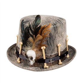 Boland Titre 72180 - Chapeau Voodoo Nawu cylindrique avec tête de mort