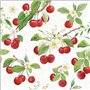 Lot de 20 serviettes en papier avec motif « Essen Kirschen an Blumenzweige » - Idéales pour le découpage et la technique des ser