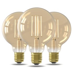 CALEX Lot de 3 Ampoules LED Filament Droit E27