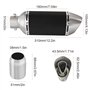 Vanwoke Silencieux Moto Universel 38-51mm, Pot d'échappement universel pour moto, avec amovible DB Killer, Petit Hexagon Oblique
