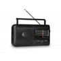 Caliber Mini Radio Portable - Radio FM/AM - Radio Vintage Retro - Poste Radio Portable avec Prise Casque - Piles - Argent