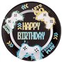 Folat 24966 Vidéo Fournitures Assietes-Level Up-23 cm-8 pièces-Décoration Vaisselle de Fête d'anniversaire Amateurs de Jeux