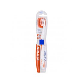 elmex Brosse à dents Ortho Soft 1 pièce - Poils en forme de U spécialement conçus pour le nettoyage des dents sur et autour des