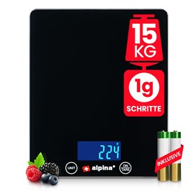 Alpina Balance de Cuisine Numérique - Jusqu'à 15 kg par Incréments de 1 g - 22
