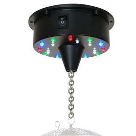 Fuzzix Moteur pour Boule à Facettes sur Batterie 18 LEDs