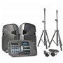 VONYX PSS302 Sono Portable 10" SD/USB/MP3/BT avec Pieds - Amplificateur Intégré - Mini Table de Mixage Intégrée - Puissance de 3