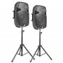VONYX PSS302 Sono Portable 10" SD/USB/MP3/BT avec Pieds - Amplificateur Intégré - Mini Table de Mixage Intégrée - Puissance de 3