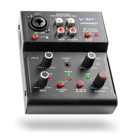 Vonyx VMM201 Mini Table de Mixage USB - 2 Canaux