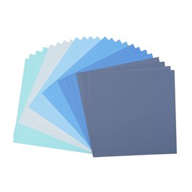 Florence Papier Cartonné Bleu Rugueux - 30