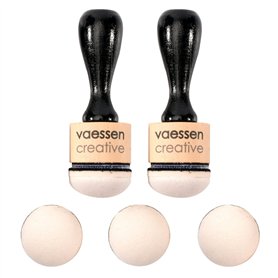 Vaessen creative Lot de 2 Outils Comprend 5 mousses à Encre Semi-circulaires en Bois
