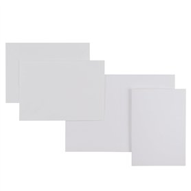 Florence Cartes et Enveloppes Papier Cartonné - A6 - Blanc - 50 pcs - 300/120 g/m² - 50 Autocollants Ronds ⌀ 6 cm - Cartes Vierg