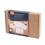 Florence Cartes et Enveloppes Papier Cartonné - A6 - Blanc - 50 pcs - 300/120 g/m² - 50 Autocollants Ronds ⌀ 6 cm - Cartes Vierg