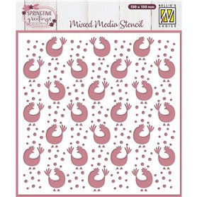 Vaessen Creative Nellie's Choice Pochoir Poules 15 x 15 cm-Scrapbooking Matériel Réutilisable pour Peinture